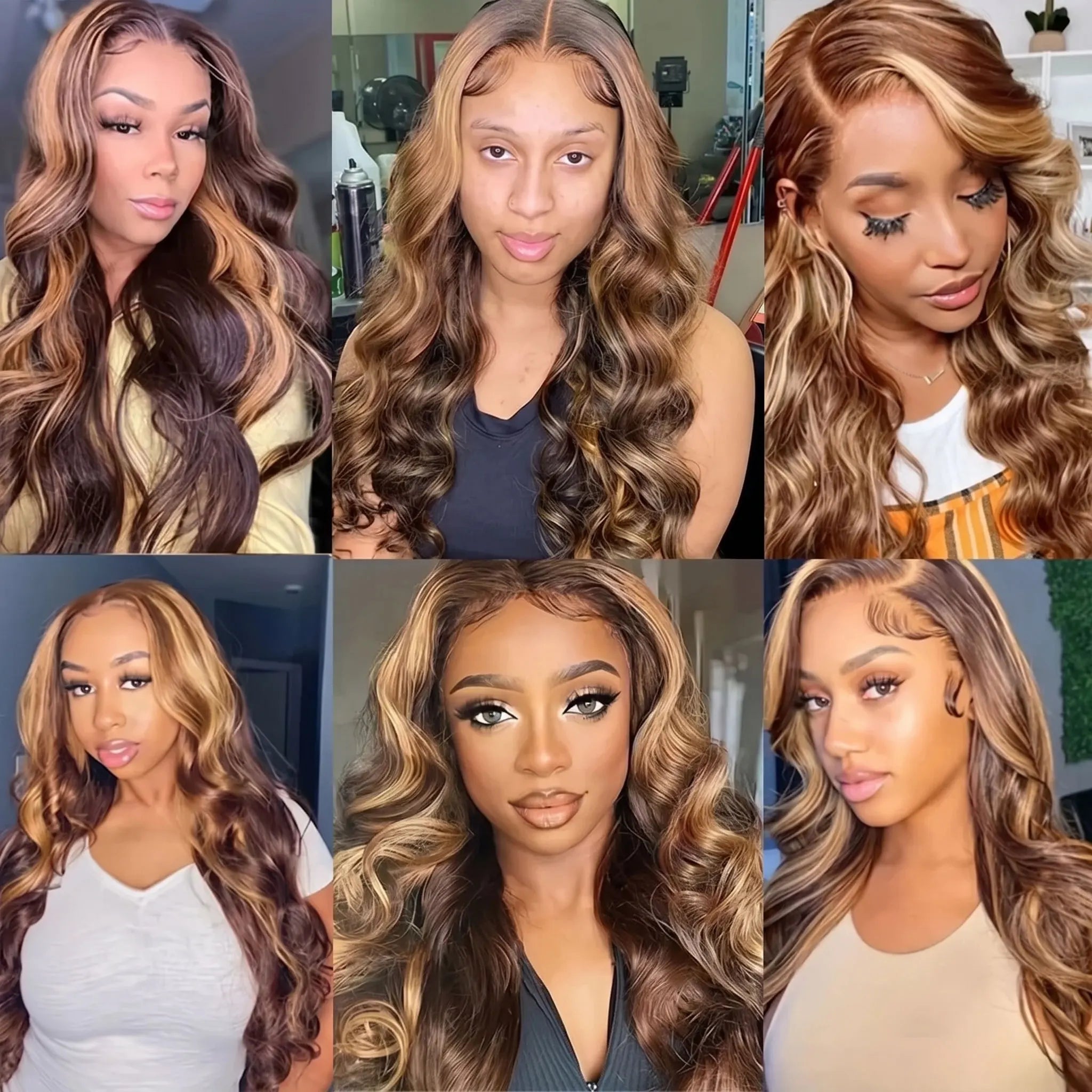 Highlight Ombre Body Wave Bundles - texture detail