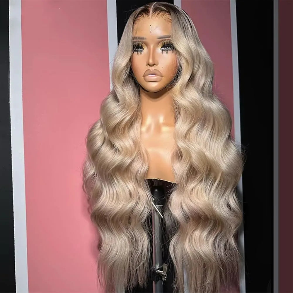 13x4 Ombre Blonde with Root Wig - lace detail