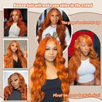 Ginger Orange Body Wave Wig — 200% Density
