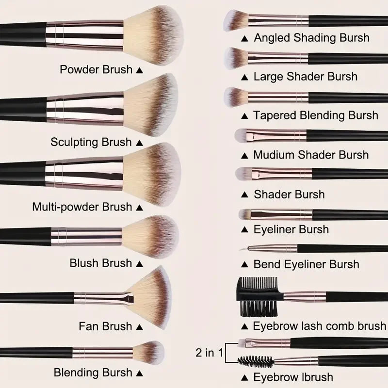 Makeup Brush Set — 3 to 20 Piece