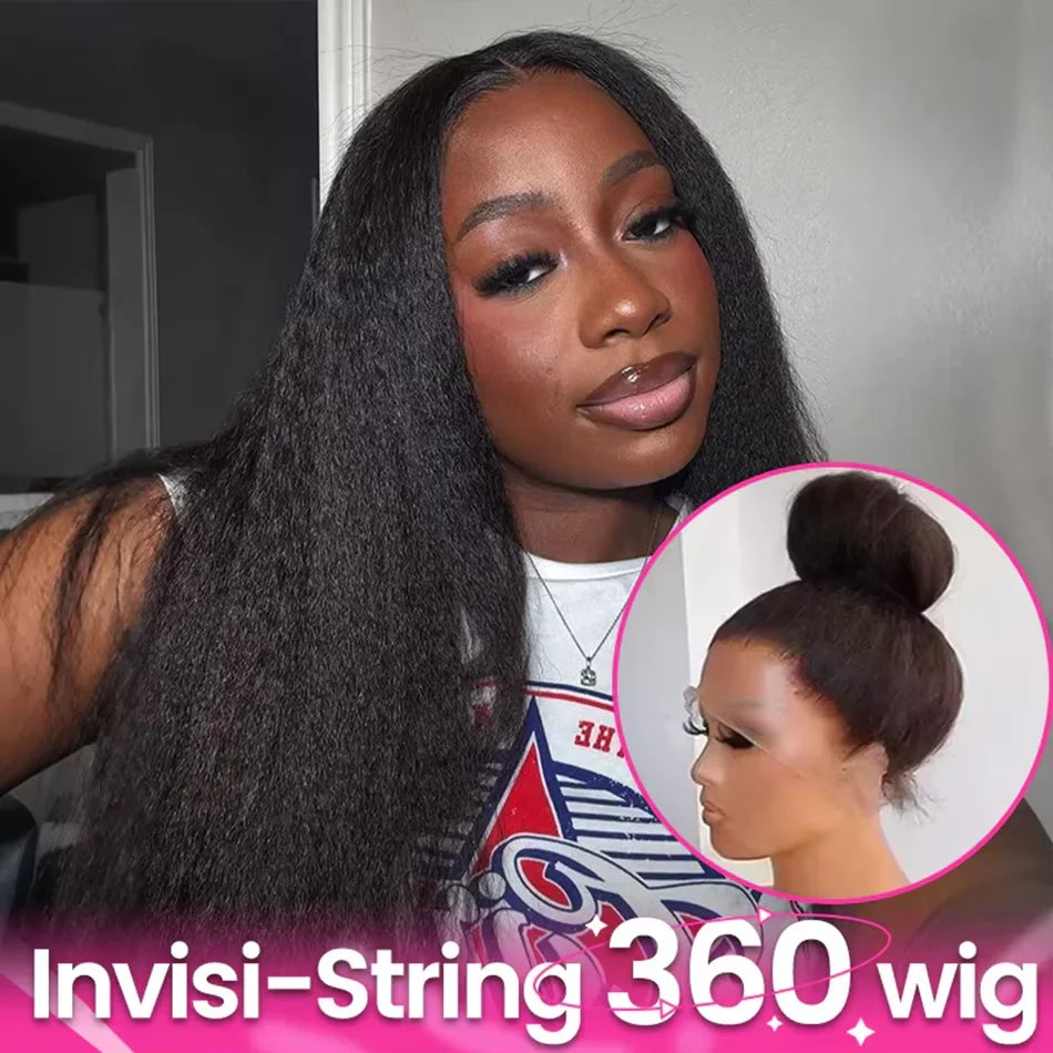 Kinky Straight 360 Glueless Wig — 30 Inch