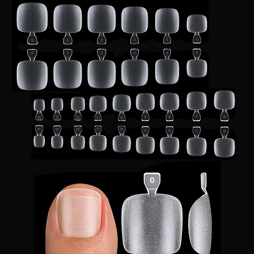 Clear Press-On Toenails with Glue Kit