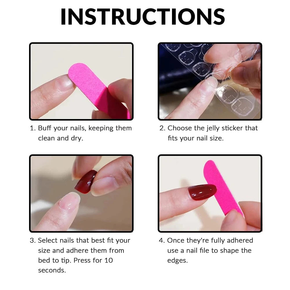 Short Square French Press-On Toenails
