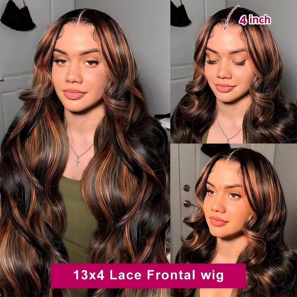 Ginger Highlight Body Wave Wig — 250% Density