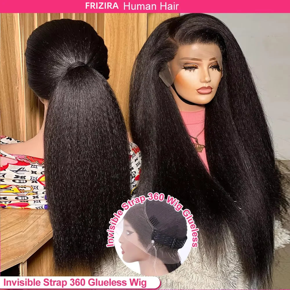 Kinky Straight 360 Glueless Wig — 30 Inch