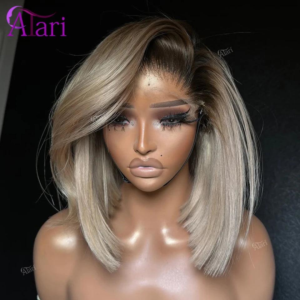 Ash Blonde Bob Wig — 100% Human Hair