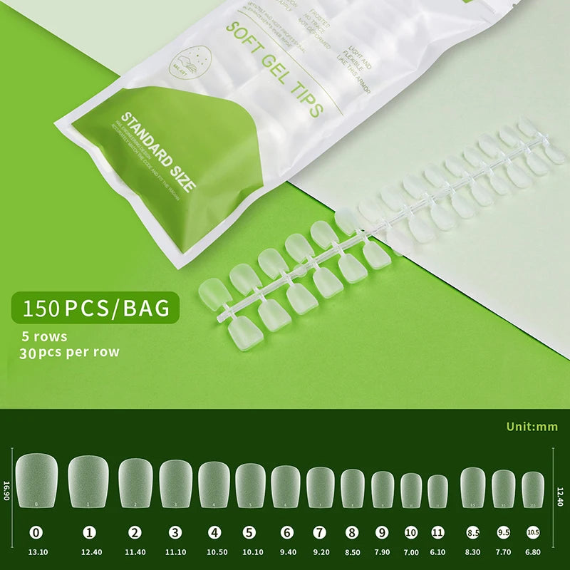 Extra Short Coffin Gel Tips — XXS