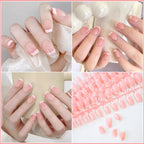 Pink French Coffin Press-Ons — 120 Piece