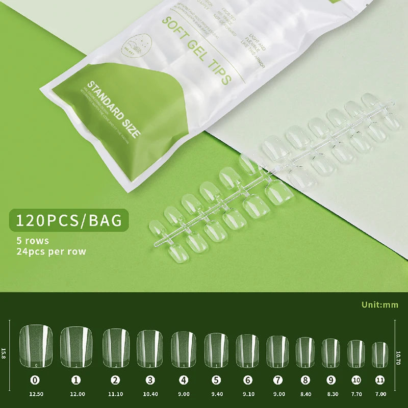 Extra Short Coffin Gel Tips — XXS