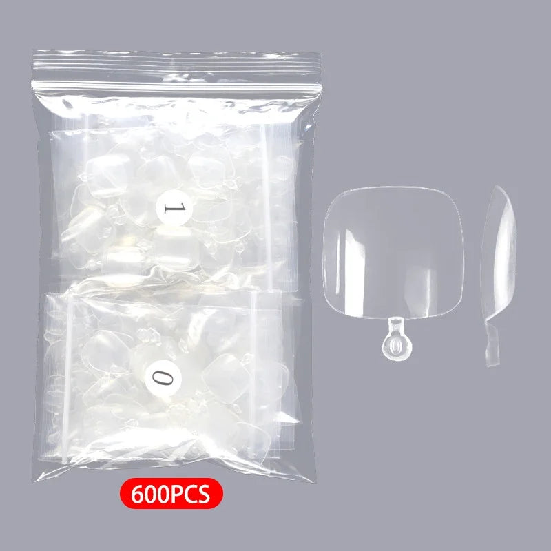 Clear Press-On Toenails with Glue Kit