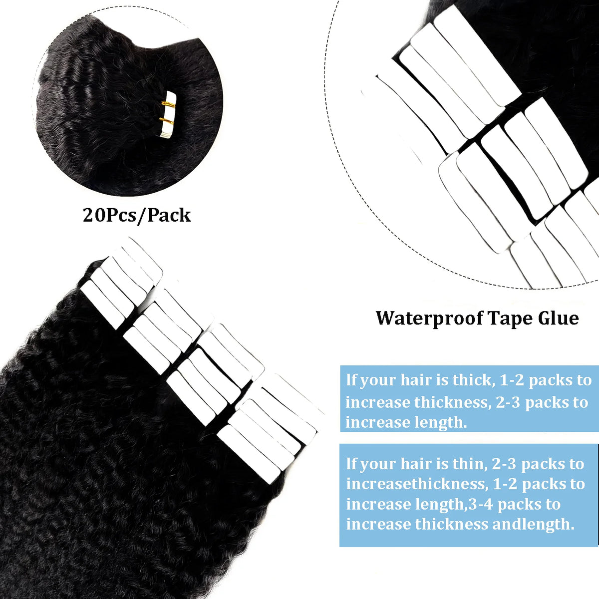 Kinky Straight Tape-In Extensions