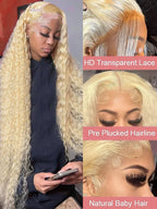 613 Honey Blonde Curly Wig — Loose Deep Wave