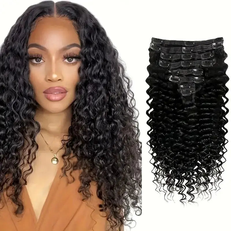 Deep Wave Clip-In Extensions — 8 Piece Set