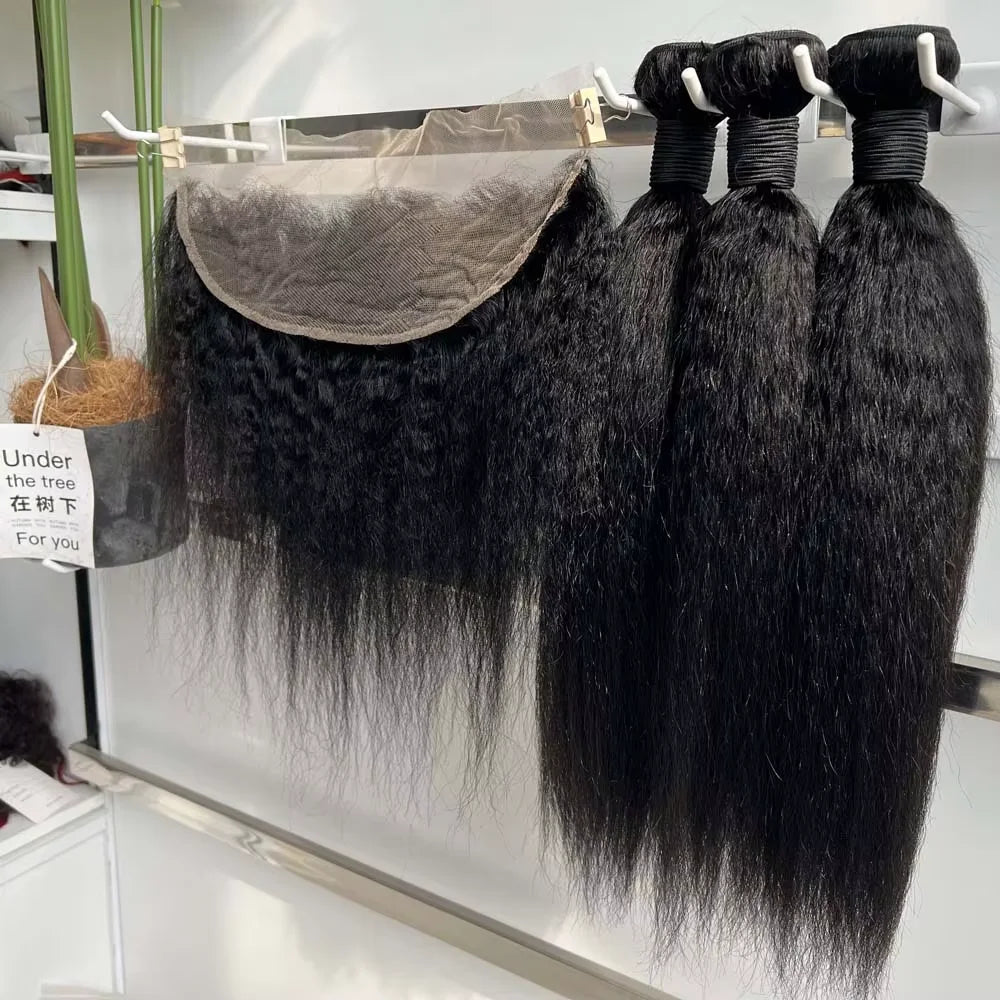 Kinky Straight Bundle Set with HD Closure