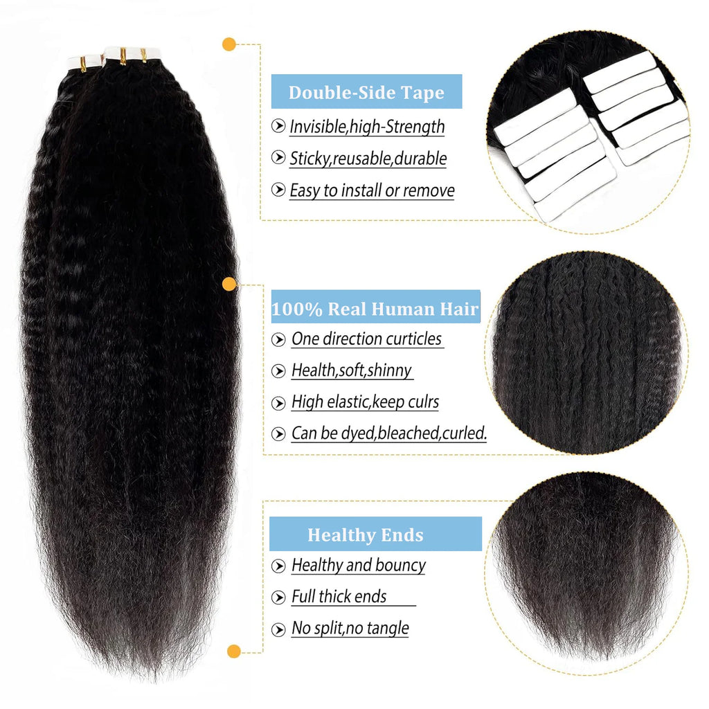 Kinky Straight Tape-In Extensions