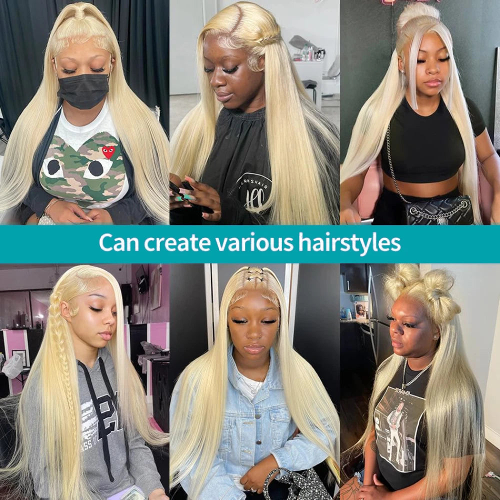 613 Blonde Straight Lace Front Wig — 100% Human Hair