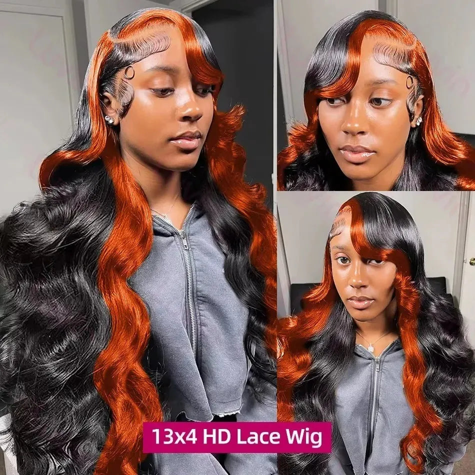Ginger Highlight Body Wave Wig — 250% Density