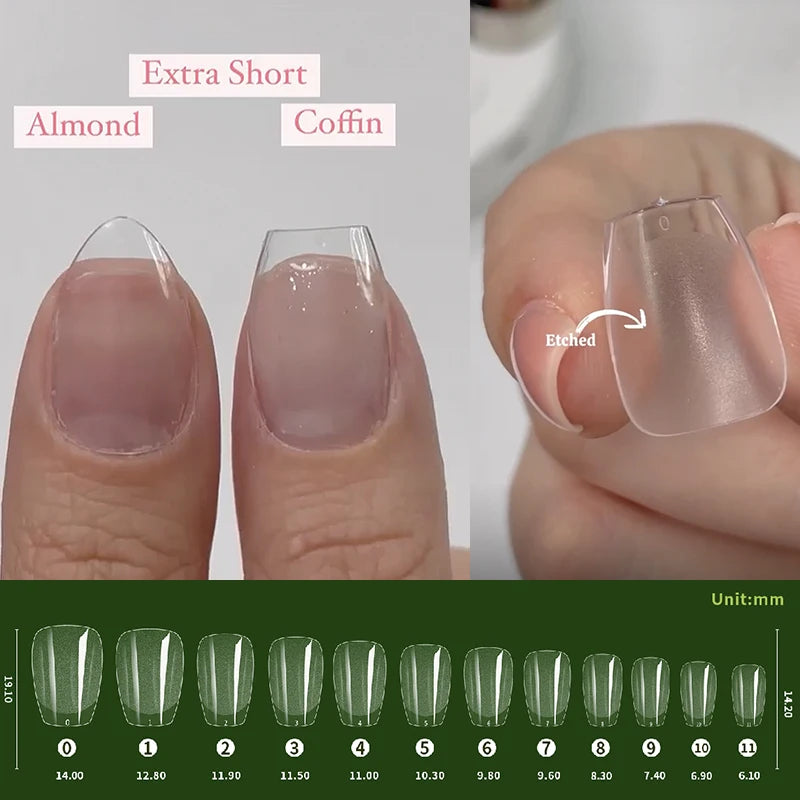 Extra Short Coffin Gel Tips — XXS