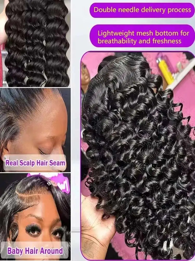 Loose Deep Wave Frontal Wig — 250% Density