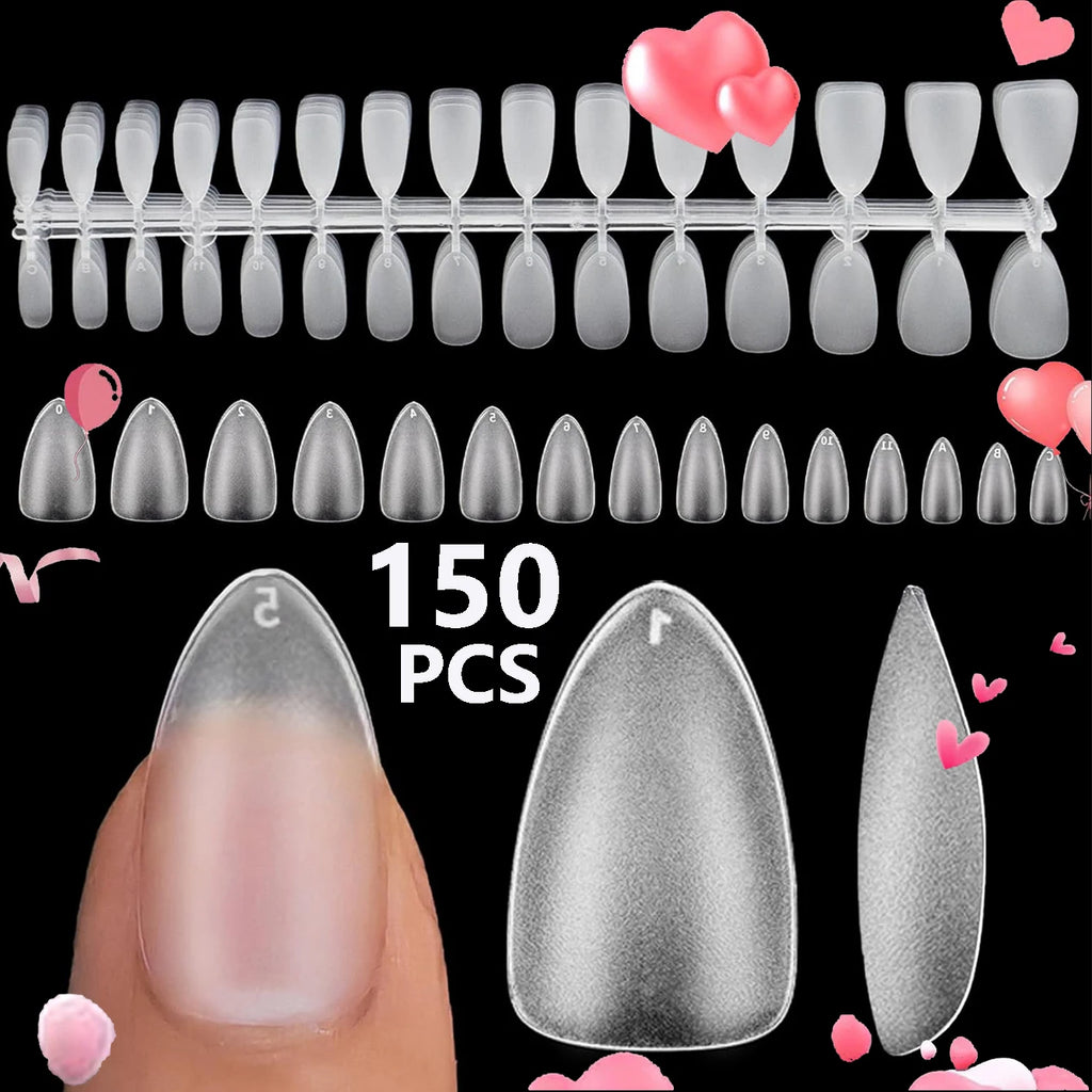 Clear Press-On Toenails with Glue Kit