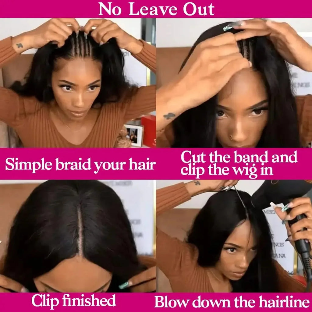 Straight V-Part Wig — Glueless