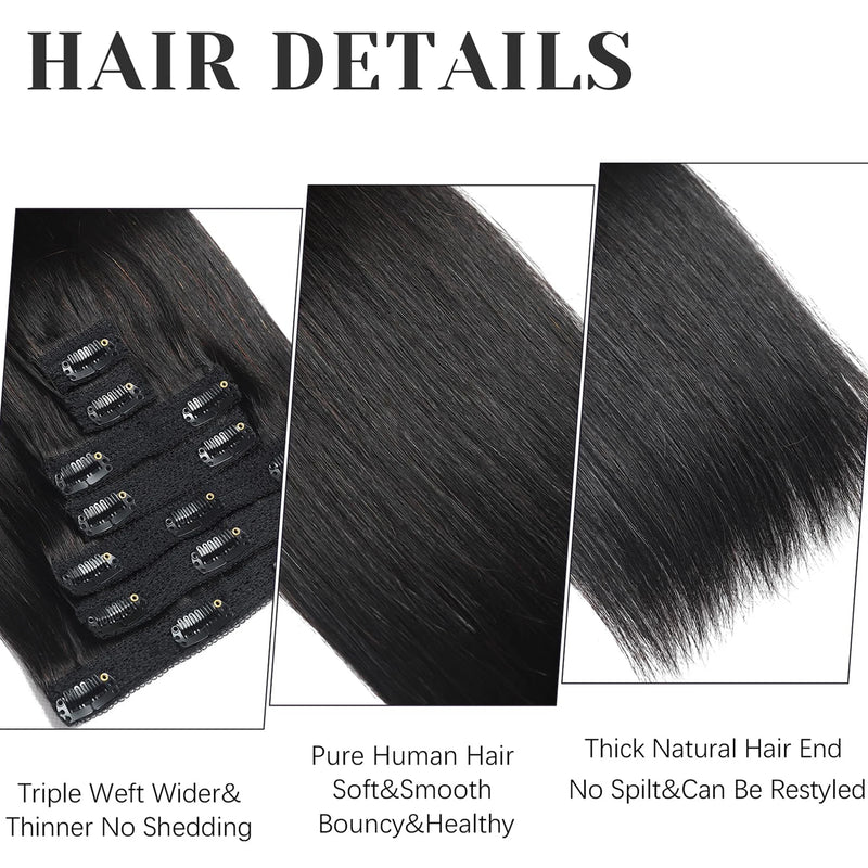 Straight Clip-In Extensions — 8 Piece Set
